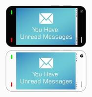 smartphones com mensagens não lidas vetor