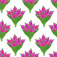 desatado padronizar com buquês do Rosa tulipas vetor ilustração