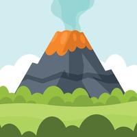 vetor ilustração do a em erupção vulcão