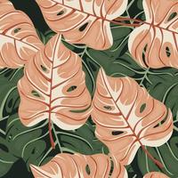 estilizado tropical padrão, Palma folhas floral fundo. abstrato exótico plantar desatado padronizar. botânico folha papel de parede. vetor