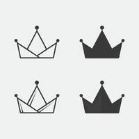 coroa logotipo e rainha, rei logotipo designtemplate vetor ilustração