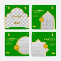 conjunto do editável Ramadã social meios de comunicação Projeto modelo. adequado para promoções seu produtos, marca, negócios, fasion Comida em a Ramadã feriado vetor