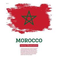 Marrocos bandeira com escova golpes. independência dia. vetor