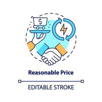 ícone de conceito de preço razoável
