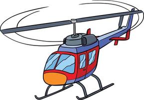 helicóptero desenho animado colori clipart ilustração vetor