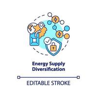 ícone do conceito de diversificação do fornecimento de energia vetor