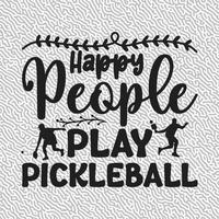 feliz pessoas jogar pickleball vetor