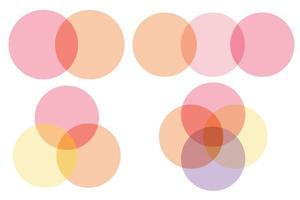 Venn diagrama. círculo infográfico com cruzamentos e sobreposição. gráfico modelo com rodadas. matemático esquema para análise. vetor. vetor