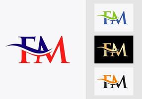 inicial monograma carta fm logotipo Projeto. fm logótipo modelo vetor