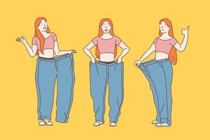 dieta, perda de peso, conceito de emagrecimento. vetor