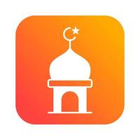 pequeno mesquita islâmico gradiente ícone botão vetor ilustração