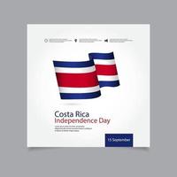 ilustração de design de modelo vetorial do dia da independência da costa rica vetor