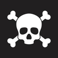 crânio pirata ícone logotipo vetor Cruz osso dia das Bruxas ilustração gráfico