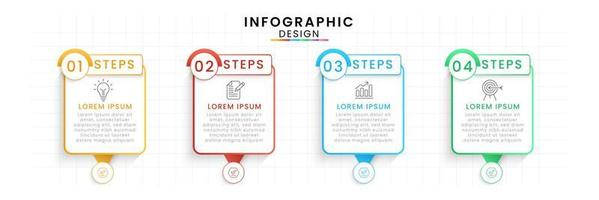 vetor infográfico Projeto modelo moderno Linha do tempo. 4 opções ou passos, o negócio projeto modelo para apresentação e relatório.