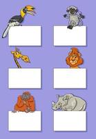 animal personagens com cartões ou faixas Projeto conjunto vetor
