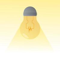 vetor lâmpada elétrica, iluminação elétrico lâmpada, criativo ideia, solução