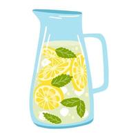 mão desenhado jarra com limonada e hortelã. vetor ilustração do fresco verão bebida, saboroso saúde bebida, refrescante citrino beber