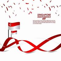 ilustração do design do modelo do vetor da celebração do dia da independência de Singapura