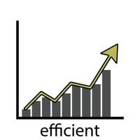 Aumentar eficiência gráfico ícone vetor