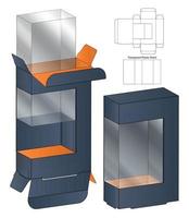 design de modelo cortado de embalagem de caixa. Maquete 3D vetor