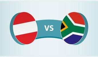 Áustria versus sul África, equipe Esportes concorrência conceito. vetor
