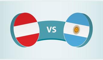 Áustria versus Argentina, equipe Esportes concorrência conceito. vetor