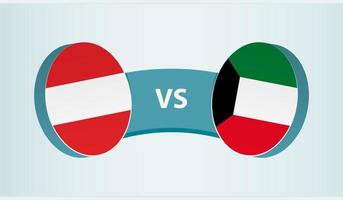 Áustria versus Kuwait, equipe Esportes concorrência conceito. vetor