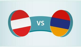 Áustria versus Armênia, equipe Esportes concorrência conceito. vetor