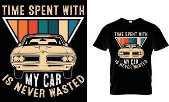 carro, clássico, vetor camiseta Projeto