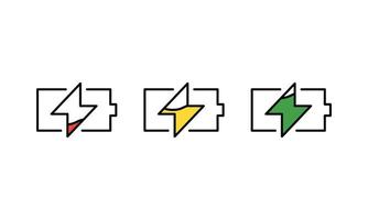 vetor de ícone de carga da bateria. símbolo de ilustração da bateria do indicador. logotipo do acumulador.