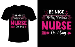 design de camiseta de enfermeira vetor