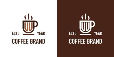 carta uu café logotipo, adequado para qualquer o negócio relacionado para café, chá, ou de outros com uu iniciais. vetor