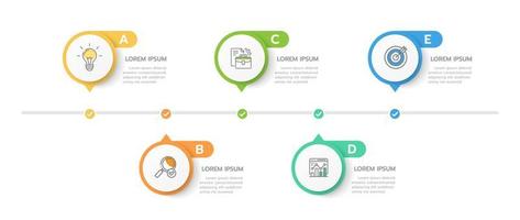 infográfico modelo para negócios. 5 passos moderno Linha do tempo diagrama com roteiro conceito, apresentação vetor infográfico.