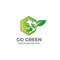 único ir verde logotipo Projeto vetor gráfico