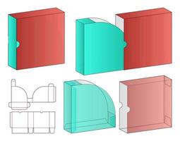 design de modelo cortado de embalagem de caixa. Maquete 3D vetor