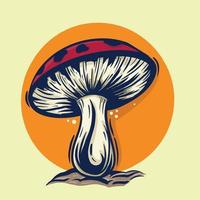 ilustração em vetor de desenho de mão de cogumelo com fundo