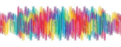 onda sonora digital colorida em fundo branco vetor