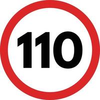 110 Rapidez limitação estrada placa vetor . tráfego placa Rapidez limite 110