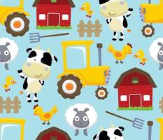 desatado padronizar vetor do Fazenda animais com agricultura elementos desenho animado