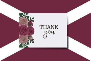 obrigado você cartão cumprimento cartão marrom rosa flor Projeto modelo vetor