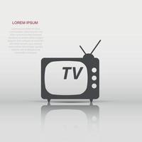 vetor televisão ícone dentro plano estilo. televisão placa ilustração pictograma. televisão o negócio conceito.
