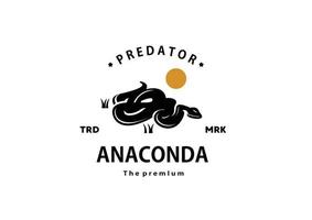 vintage retro hipster anaconda logotipo vetor silhueta arte ícone para evento