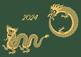 chinês Novo ano Dragão vetor ilustração