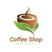 café fazer compras logotipo modelo projeto, adequado para café e chá fazer compras. vetor