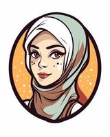 menina com hijab avatar vetor