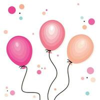 festa balões e confete vetor ilustração cartão gráfico