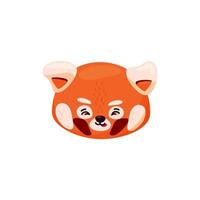 vermelho panda cabeça Como emoji. danadinho face expressão. vetor ilustração do risonho animal