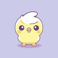 fofa kawaii frango chibi mascote vetor desenho animado estilo