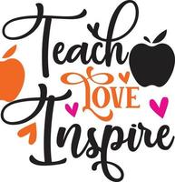 Ensinar amor inspirar professor citações Projeto livre vetor
