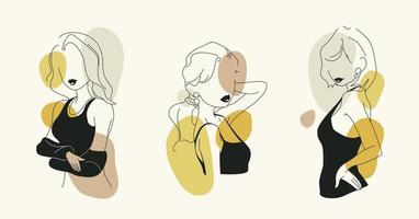 conjunto de meninas sem rosto. ilustrações de moda. vetor